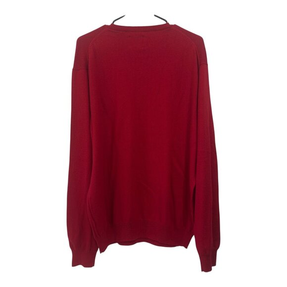Chaps Mens Red V-Neck Sweater Size Large Cotton & Cashmere Blend Business Casual - Picture 12 of 12